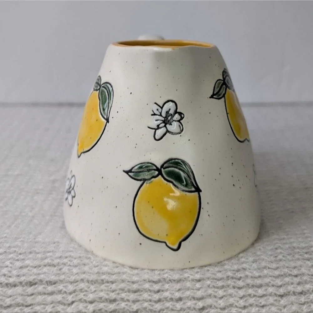 Lemon Bloom Ceramic Creamer By Inhomestylez